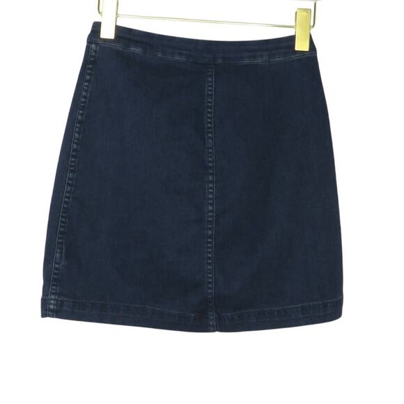 Free People This Way or That Denim Mini Skirt Zipper Skirt High Rise 4 Small - Picture 4 of 7